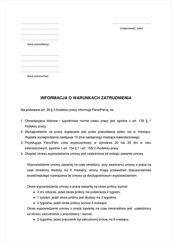 Nowa informacja o warunkach zatrudnienia: co musisz wiedzieć? Nowa informacja o warunkach zatrudnienia: co musisz wiedzieć?